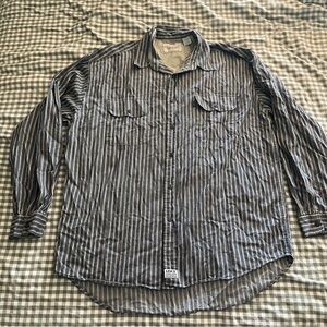 Levi's Blue and White Striped Men's Button-Down Shirt